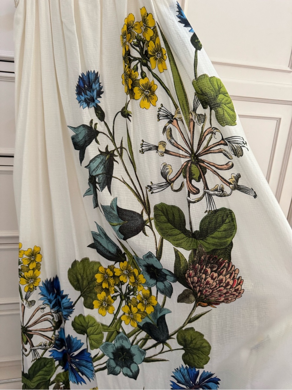 Maeve From Anthropologie Cream Floral Maxi Dress with Blue, Green& Yellow Blooms - Picture 2 of 3